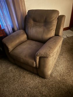 Full size couch and matching love seat with electric recliner