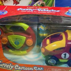 New Lovely, Cartoon Car, Remote Control, Car Lights, Music