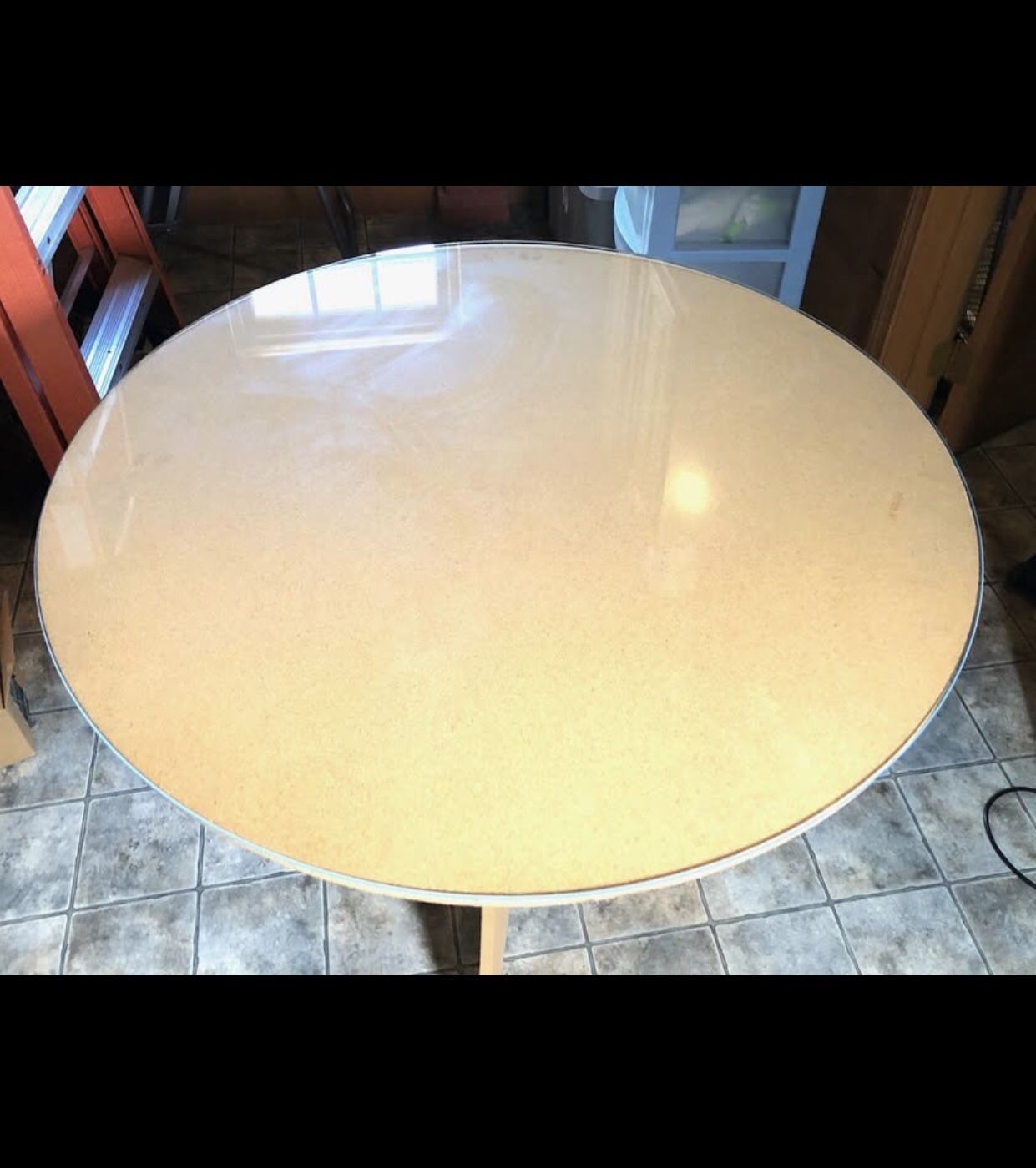 Ballard Designs 36" Glass Dining Table Top with Base