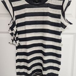 All Saints Women's Blouse Size Small Blue And White Stripe In Excellent Condition Asking $20 Best Offer Sells For Over $250