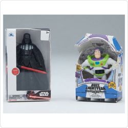 Disney Store Micro Mini Action Figure Lot – Star Wars Darth Vader & Pixar Toy Story Buzz Lightyear