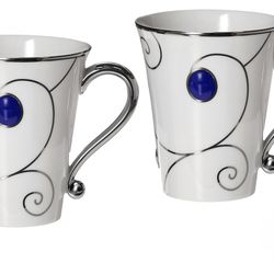Sapphire Platinum Mug, Set of 2