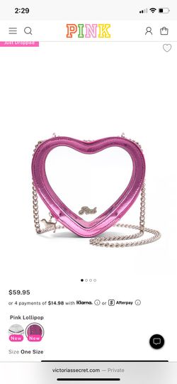 Clear heart shoulder bag in color pink lollipop