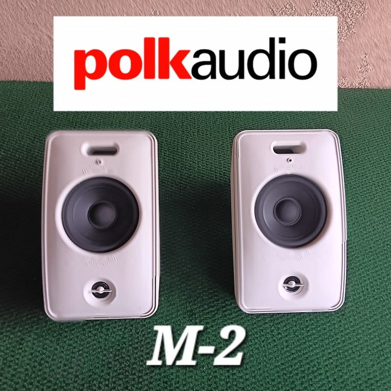 Excellent POLK AUDIO M-2 Speakers w/ Original Wall Mounts Rare!
