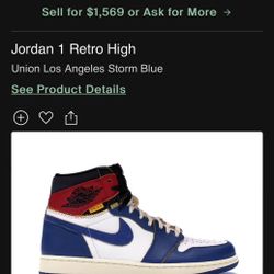 Jordan 1 Union Los Angeles Storm Blue 