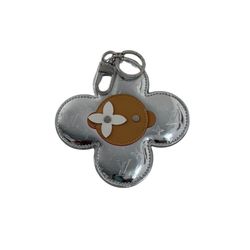 Silver Leather Keychain 
