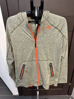 Adidas Epic Hoodie Men’s Gray / Infrared Full Zip Hoodie New - No Tags