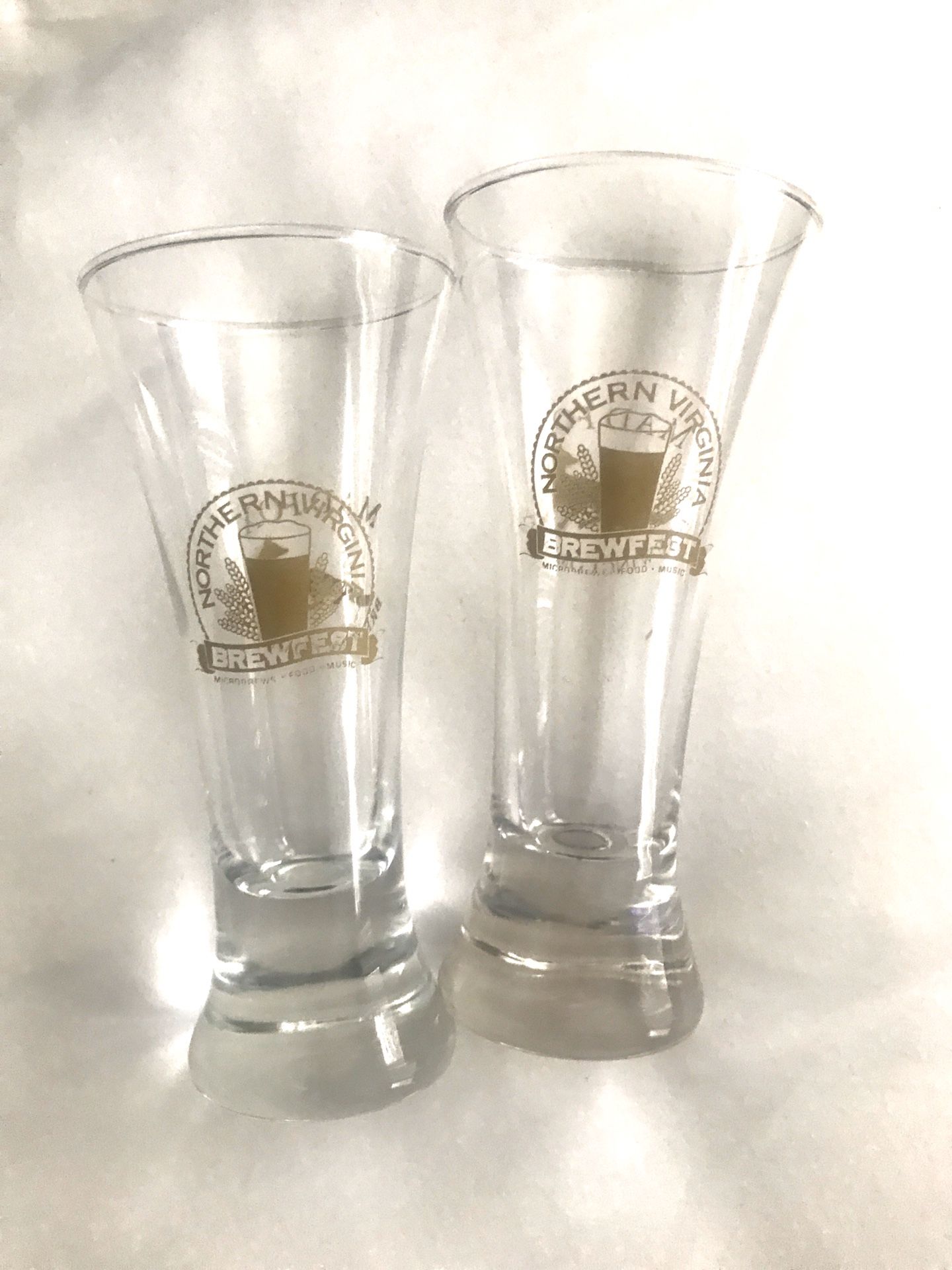 (Two) Northern Virginia Brewfest. Big shoot glass/ Beer tasting glass