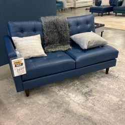 Blue Leather Laf Sofa