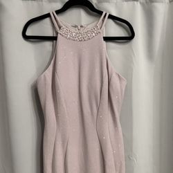 Long Halter Glitter Dress