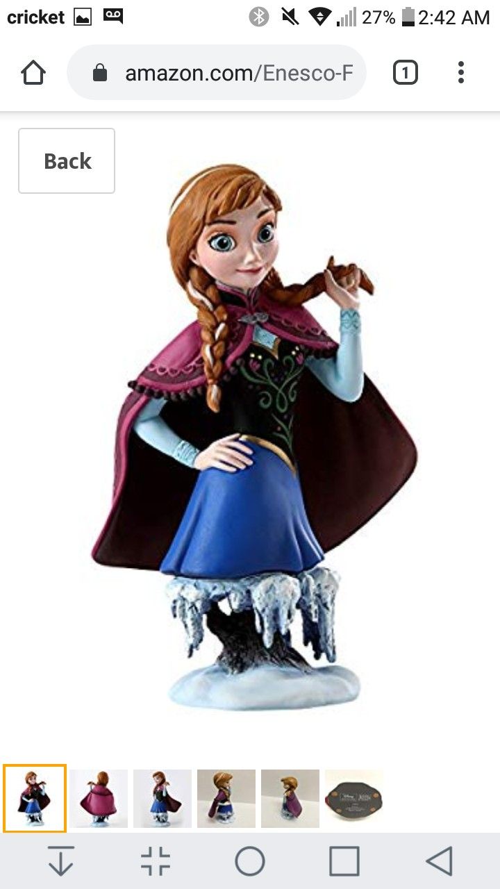 Enesco #4042561 Frozen Anna Figurine Disney Grand Jester Studios - New