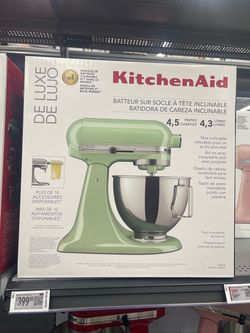 KitchenAid Deluxe Series 4.5 Quart Tilt-Head Stand Mixer with Stainless Bowl, Pistachio, KSM97PT