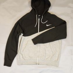 Nike Black and Gray Zip-Up Hoodie Size L