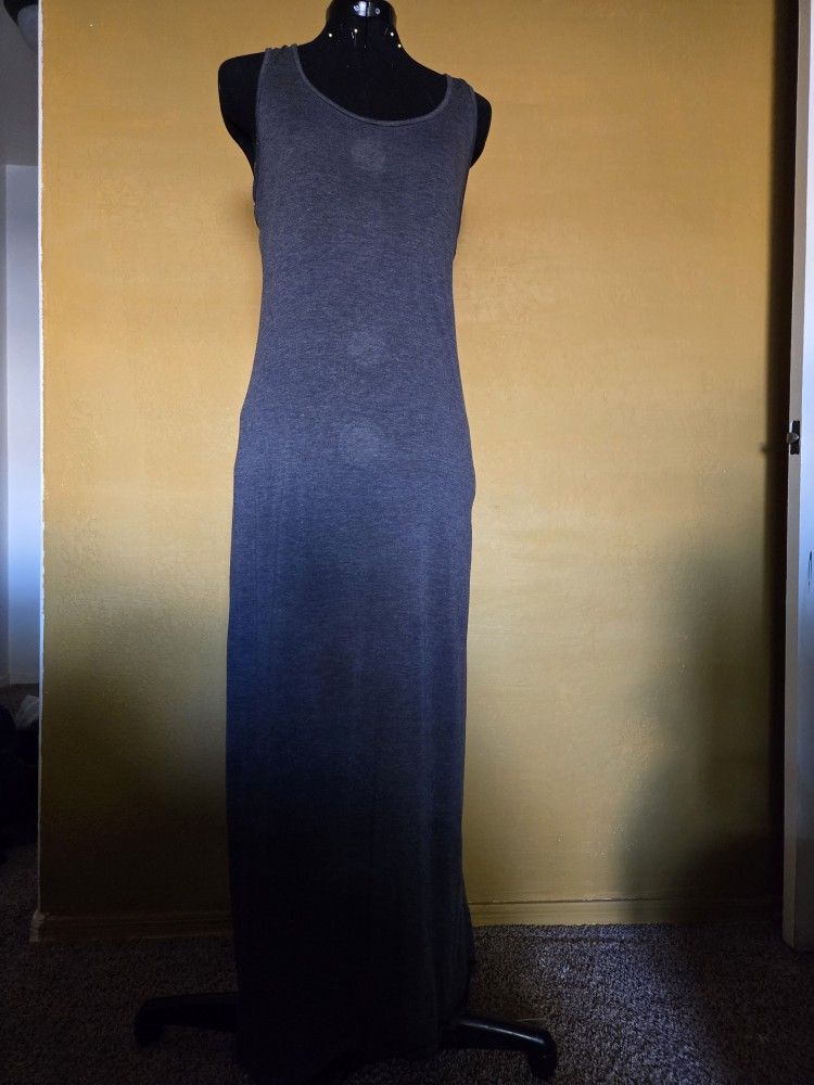 Long Grey Midi Dress