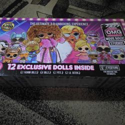 LOL Surprise Omg Movie Magic Studios With 70+ Surprises, 12 Dolls NEW open box