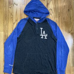 Mitchell Ness Men’s LARGE LA Dodgers Lightweight Hoodie Shirt Sweatshirt
