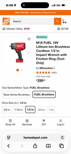 Milwaukee M18 FUEL 1/2" High Torque Impact Wrench