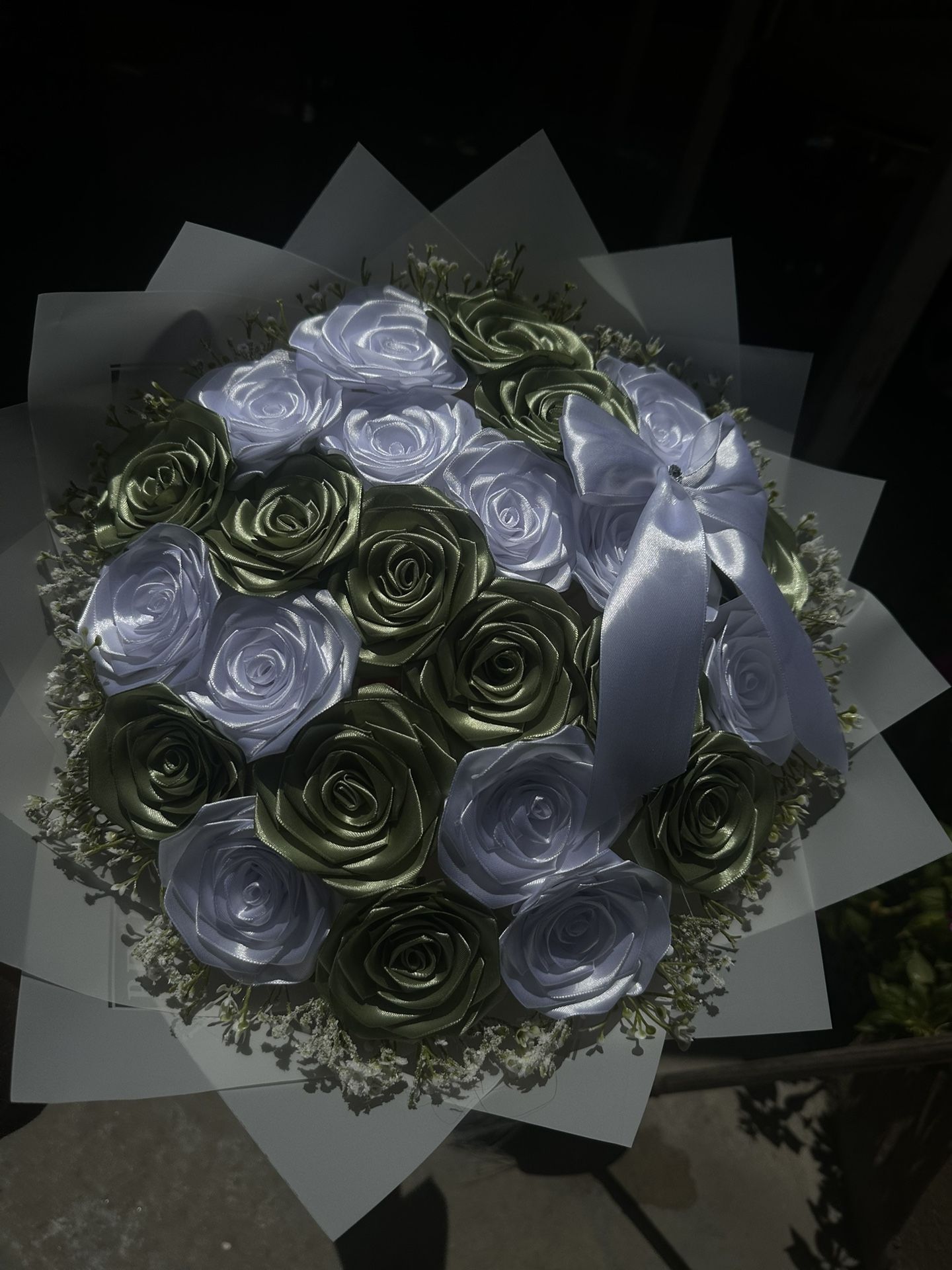 24 Count Eternal Flowers Sage Green And White
