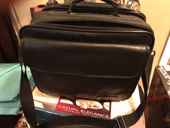 Leather black office bag organizer