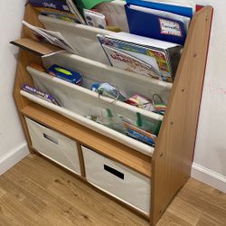 Canvas Sling Bookshelf with Storage