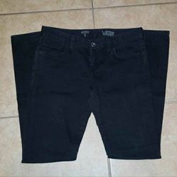 NEW W/O TAGS WOMEN'S JUNIOR'S SIZE 7 VANS OFF THE WALL BLACK DENIM JEAN PANT BOTTOM TROUSERS 
