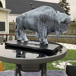 Silver Buffalo Statue