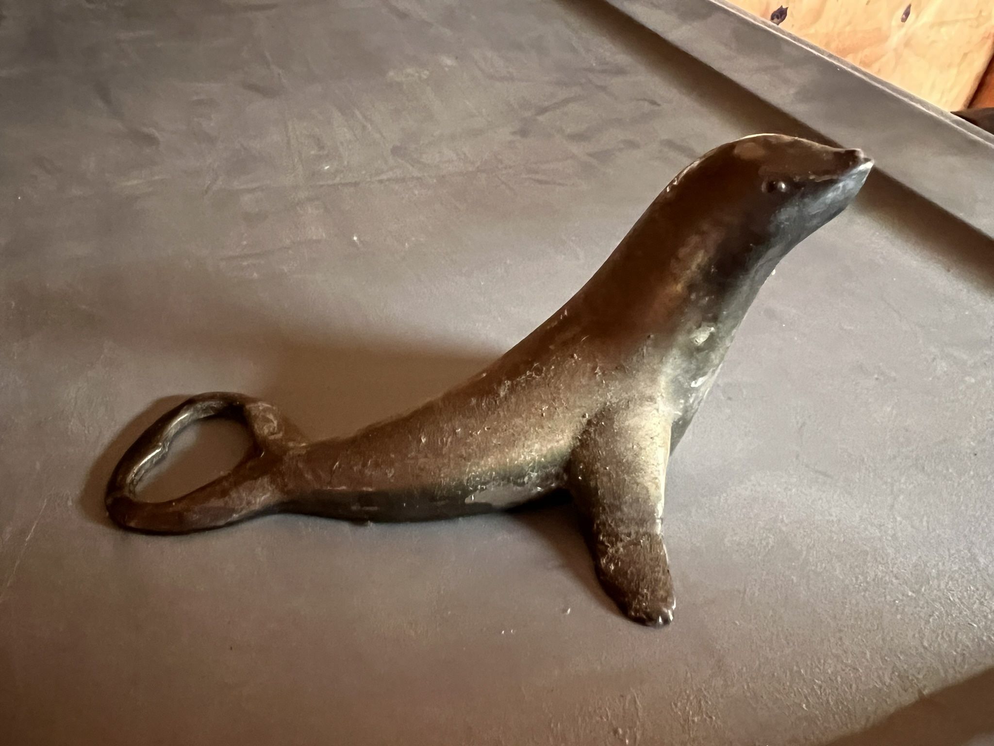 Antique Brass Seal Bottle Opener