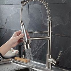 🚨 Kitchen Sink Faucet  Solid Brass 🔥 Color Stainless Steel 📦Brand New 🤩