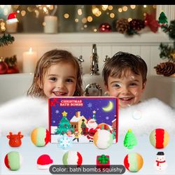 6pcs Bath Bombs Christmas Squishies Toys Gifts Bulk For Kids Christmas Bath Bombs Squishy Toy, Christmas Party Favor Bath Bombs Toy Gifts Bath Bombs I