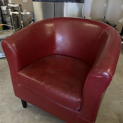 Leather red chair 