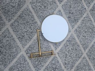 Vintage Gold Brass Wall-Mounted Makeup Mirror - Double Sided Swivel Swing Arm Vanity Shaving Mirror