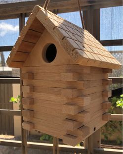 Bird house cabin garden, patio, yard.