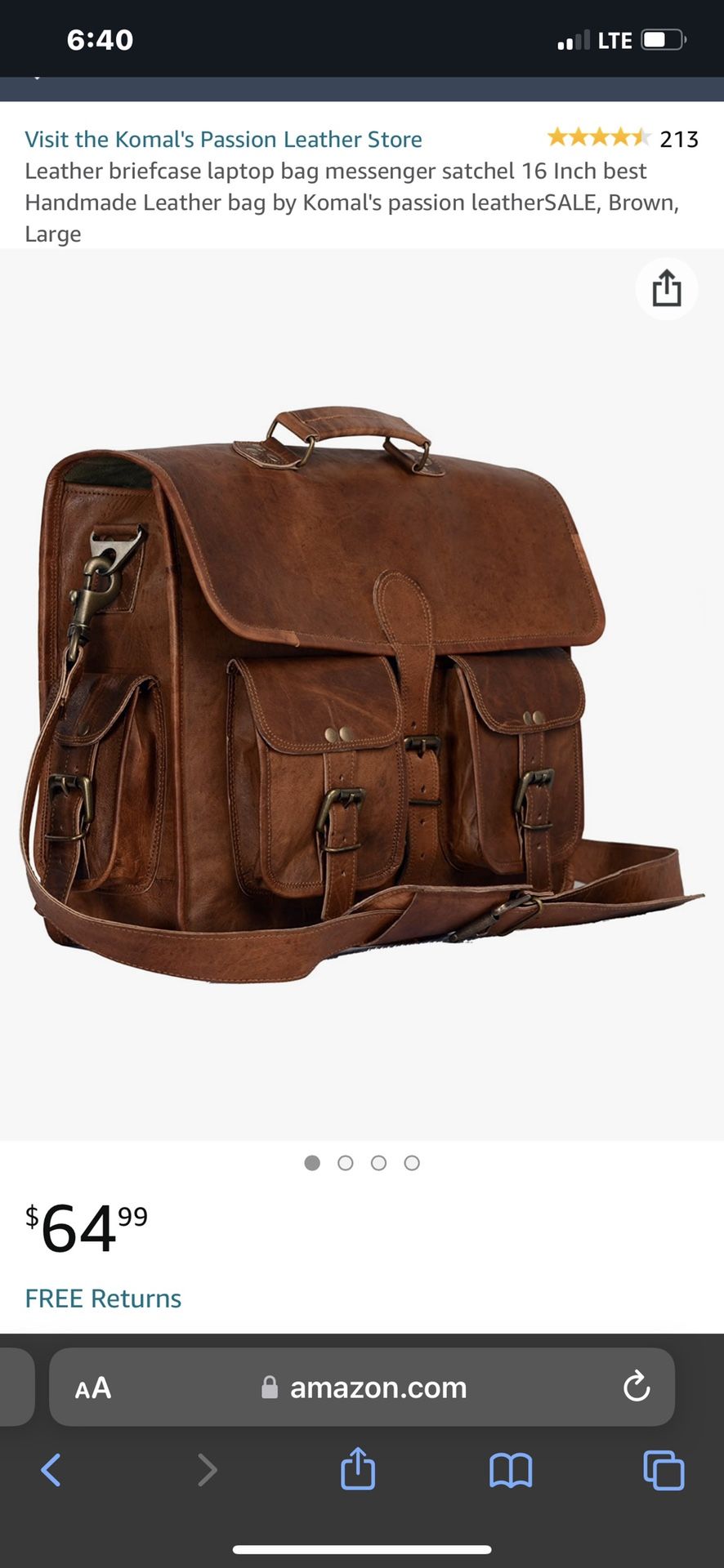 Brand NEW  Leather Briefcase or Laptop Bag