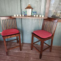 2 Wood Bar Chairs/ High Chairs 