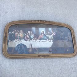 Vintage Gold Framed Last Supper Print