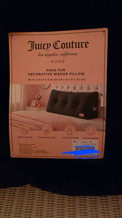 Juicy Couture Black Faux Fur Wedge Pillow