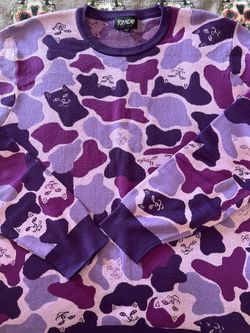 RipNDip Purple Camo Cat Sweater Men’s XL
