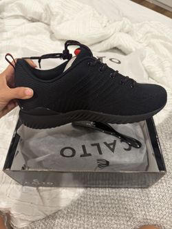 CALTO Q211 Men's 2.6" Elevator Sneakers Black Red Size 10