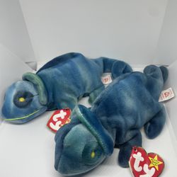 Ty Beanie Babies - Rainbow The Iguana - 1997- Tag Errors! 