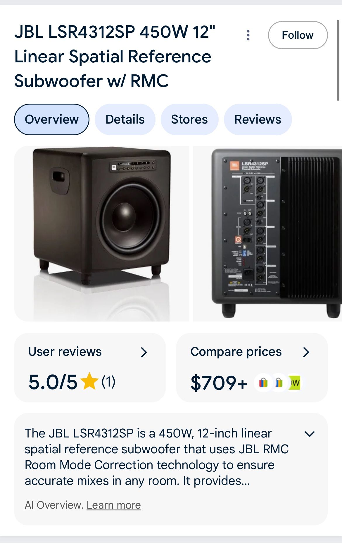 JBL Studio Subwoofer