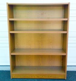 Wood Bookcase with Adjustable Shelves