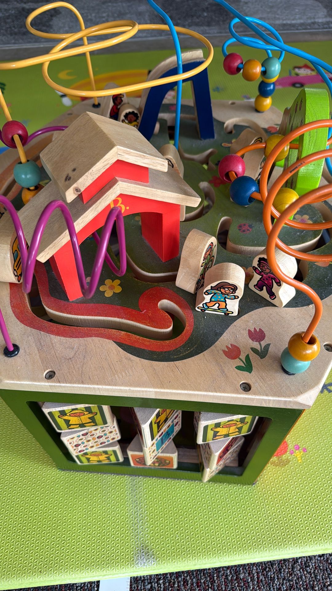 B. toys Wooden Activity Cube - Youniversity: Educational Fine Motor Skills Play Center for Babies & Toddlers