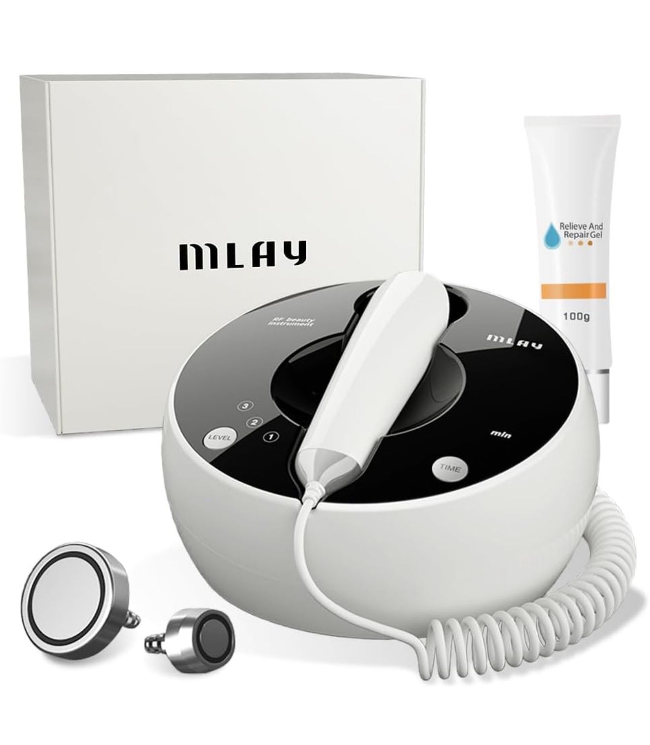 MLAY Professional RF Beauty Machine, Radio Frequency Face Machine with 2 Probes, at Home Radio Frequency Skin Tightening for Lifting, Wrinkle Reducing