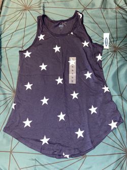 Old Navy Girl’s Size 14 Navy Blue And White Star Design Tank Top-NEW
