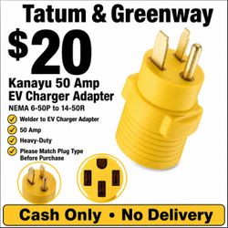 Kanayu NEMA 6-50P to 14-50R 50 Amp Welder to EV Charger Adapter – Yellow – $20