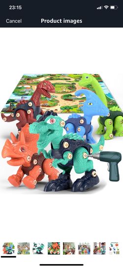  Kids Building Dinosaur Toys - Boys STEM Take Apart Construction Set Educational Dino Kit Play Set Easter Party Favors Christmas Birthday Gifts for To