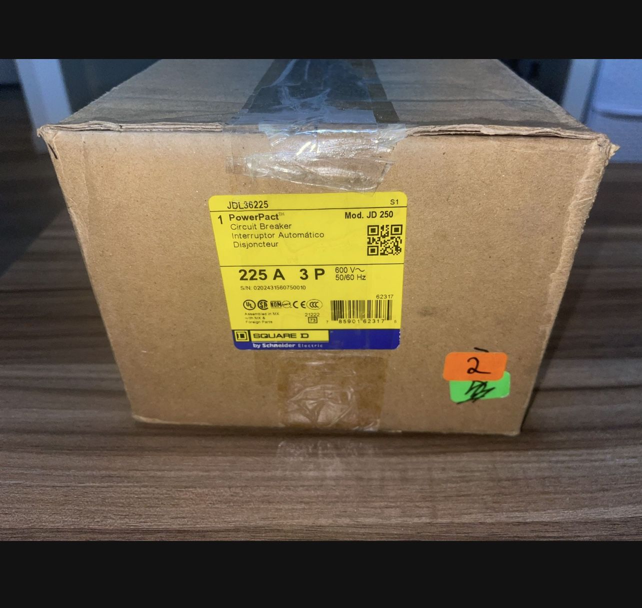 Square D Circuit Breaker JDL36225