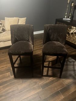 Set of 2 Upholstered Bar Stools