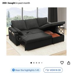 DURASPACE Sofa Bed Sleeper Sectional Sleeper Sofa Pullout Sectional Couches, Dark Gray