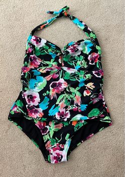 Floral halter swimsuit size 1x